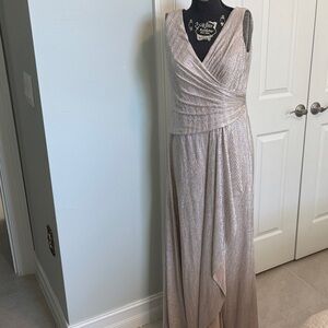 Boho Metallic  Silver Evening Gown, Mother of the Bride, Evening ✨